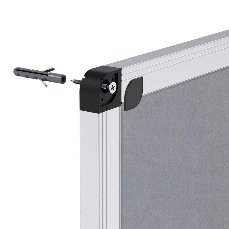 VIZ-PRO Notice Board Felt Gray, 36 X 24 Inches, Silver Aluminium Frame - Image 3